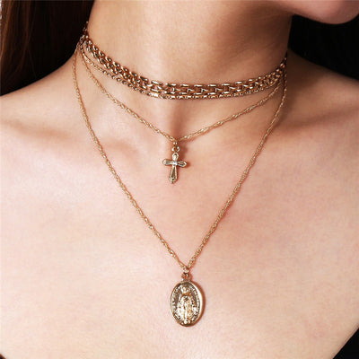 European And American New Personality All-match Multi-layer Alloy Necklace