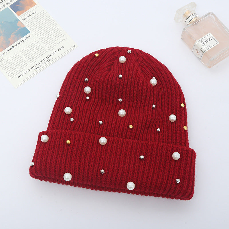 Autumn and winter Korean version wool hat cute fashion solid color knitted hat Fried Dough Twists pullover pointed hat