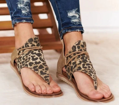 Top seller - Women sandals Leopard Pattern Large Size Rome Sandals Women's Anti-slip Hot Selling Wedges Summer Shoes