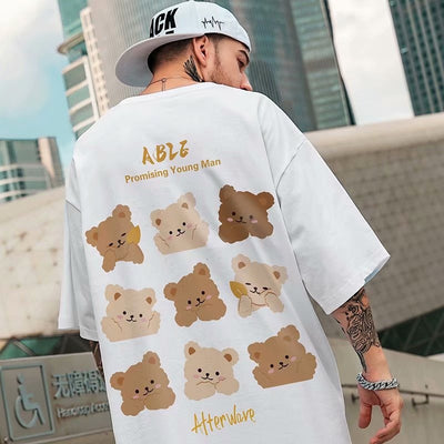 Men's Summer Fat Short sleeved T-shirt Top Fashion Brand Half Sleeves