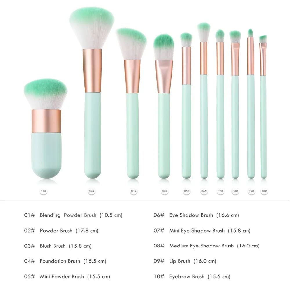 10pcs/lot Makeup Brush Tools Face Eyeshadow Foundation Make Up Brushes