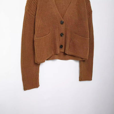 New Fashionable Simple Versatile Pocket Knitted Jacket