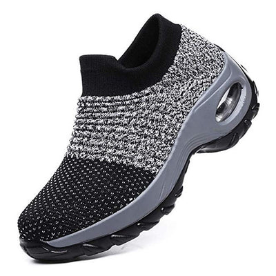 Spring Women Sneakers Shoes Flat Slip on Platform Sneakers for Women Black Breathable Mesh Sock Sneakers Shoes