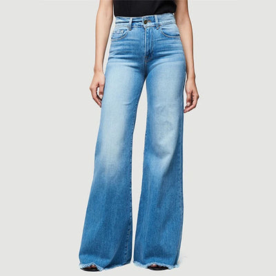 Flare Jeans Pants y2k Women Vintage Denim Ladies Jeans Women High Waist Fashion Stretch Pocket Trousers Wide Leg Jeans