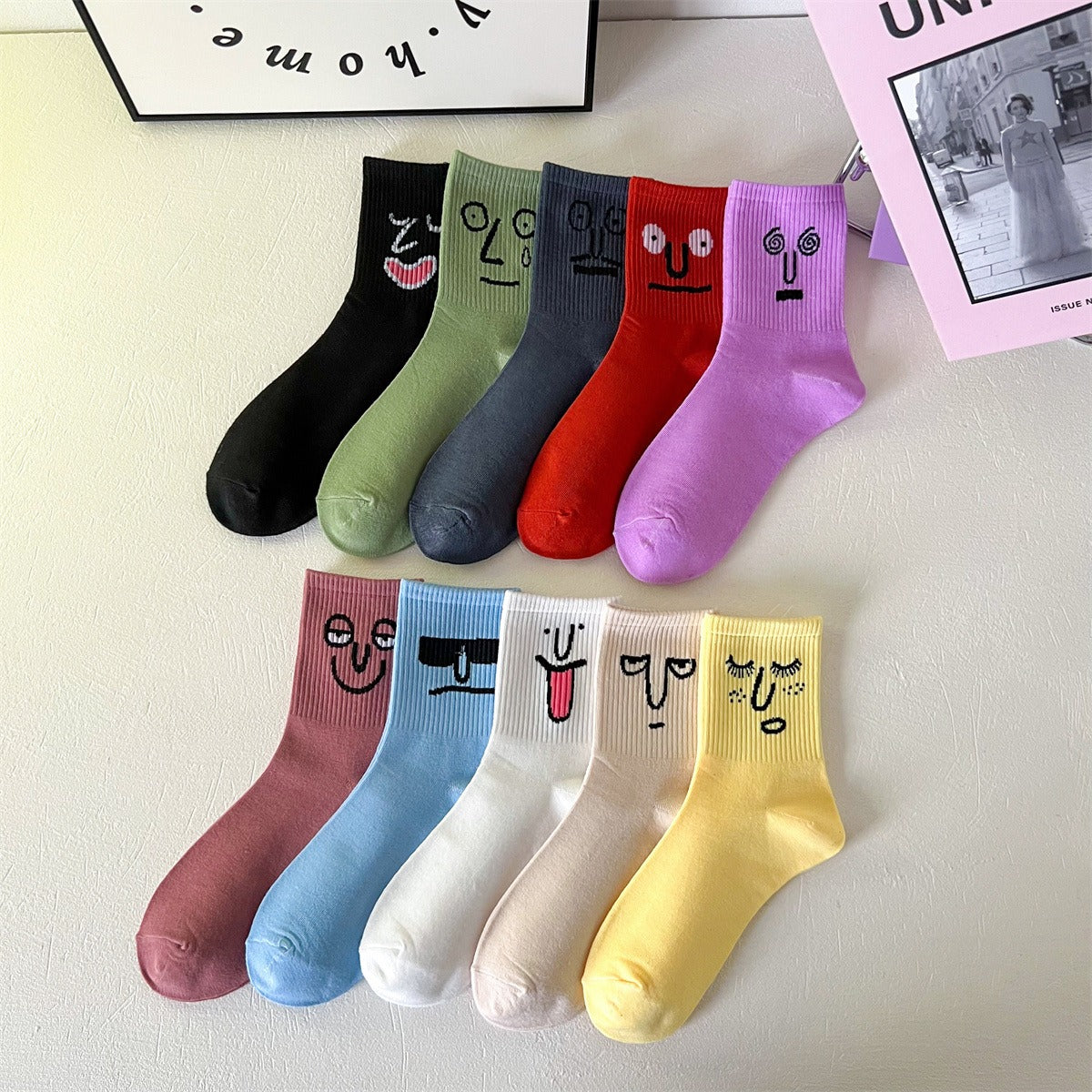 FUCK it socks, men's mid length socks, men's striped short socks, sweat absorbing and odor resistant socks