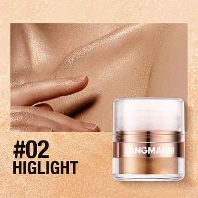 LANGMANNI Highlight powder, pat powder, face and body blush and contour powder