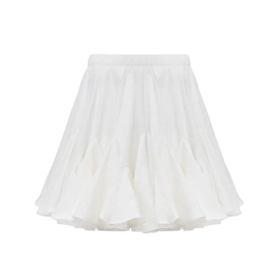 Splicing black fungus edge short skirt European and American street trend splicing mini pleated skirt