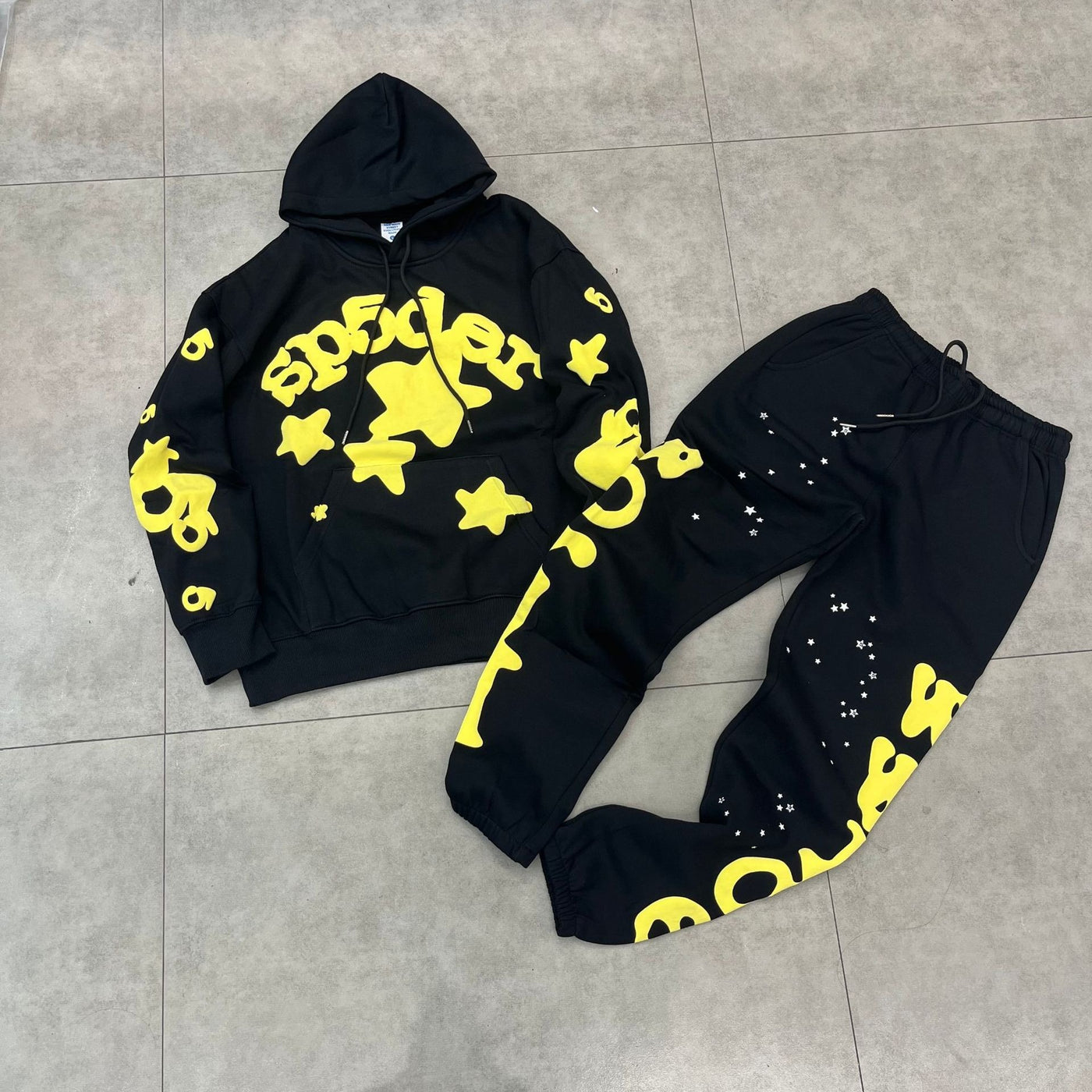 Hot selling trendy street loose hooded hoodie set for men and women