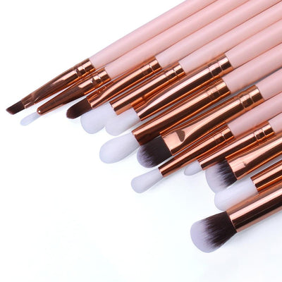 O.TWO.O 12pcs Eye Brushes Set Make up Tool Kit For Eyes Eye Liner Shader natural-synthetic hair