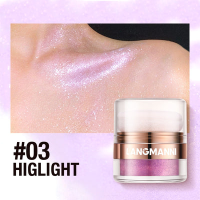 LANGMANNI Highlight powder, pat powder, face and body blush and contour powder