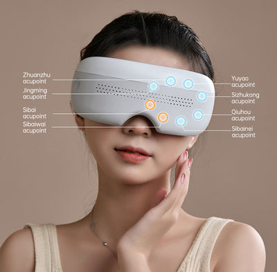 Warm Smart Visible Eye Massager Dropship 3d Vibration Relieve Eye Pain Eye Massager Visual Window Bluetooth