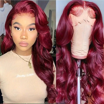 European and American fashion wine red wig hot selling front lace big wave long curly hair wig full head cover