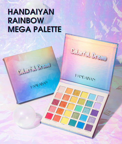 HANDAIYAN New 30 Color Pearly Matte Glitter Eyeshadow Palette Make Up Dream Rainbow Palette Cosmetics