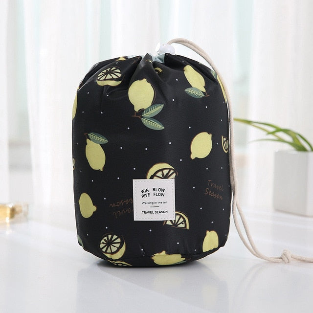 Round women makeup bag travel make up organizer Cosmetic bag female storage toiletry kit case