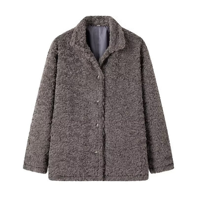 Autumn and Winter New Fashionable Warm and Western Style Loose Teddy Fluffy Loop Coat