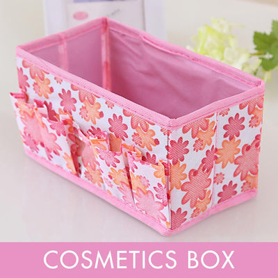 Multifunctional Folding Non Woven Make Up Desktop Cosmetic Organizer Storage Box Wardrobe Drawer Organizer for Scarfs Socks