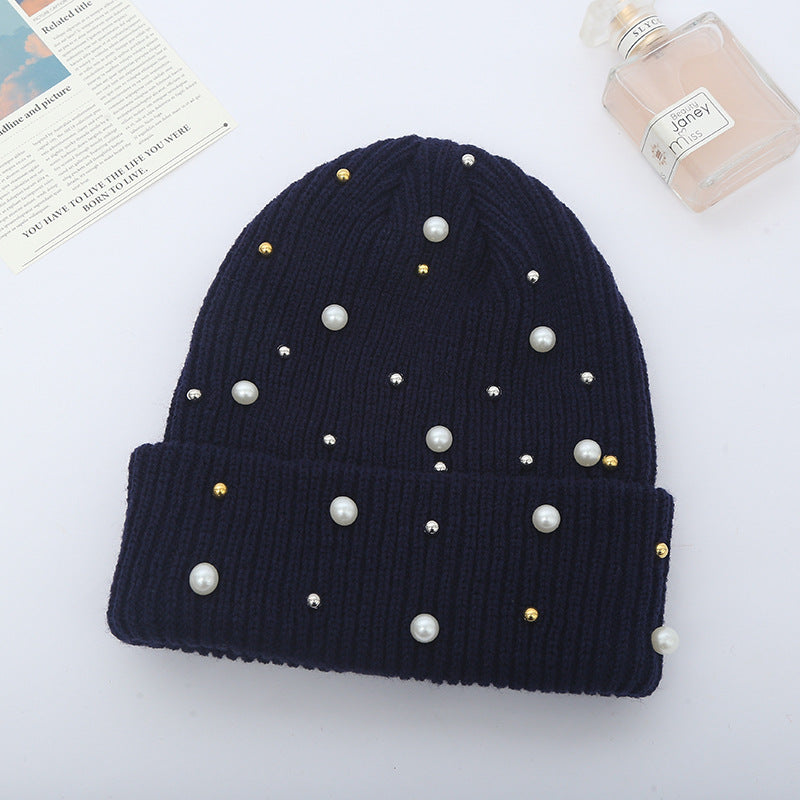 Autumn and winter Korean version wool hat cute fashion solid color knitted hat Fried Dough Twists pullover pointed hat