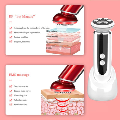 New Massager for Face Skin Care RF Beauty Device Radio EMS Mesotherapy Electroporation LED Photon Facial Lift Tighten Instrument