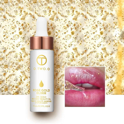 O.TWO.O 24k Rose Gold Elixir Skin Make Up Oil For Face Essential Oil Before Primer Foundation Oil Anti-aging