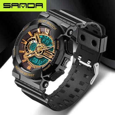 SANDA fashion watches men's LED digital watches G watches waterproof sports military watches relojes hombre