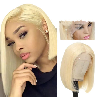 European and American wigs in various colors, short straight hair, split bob, bob, high temperature, silk, synthetic fiber, front lace headband