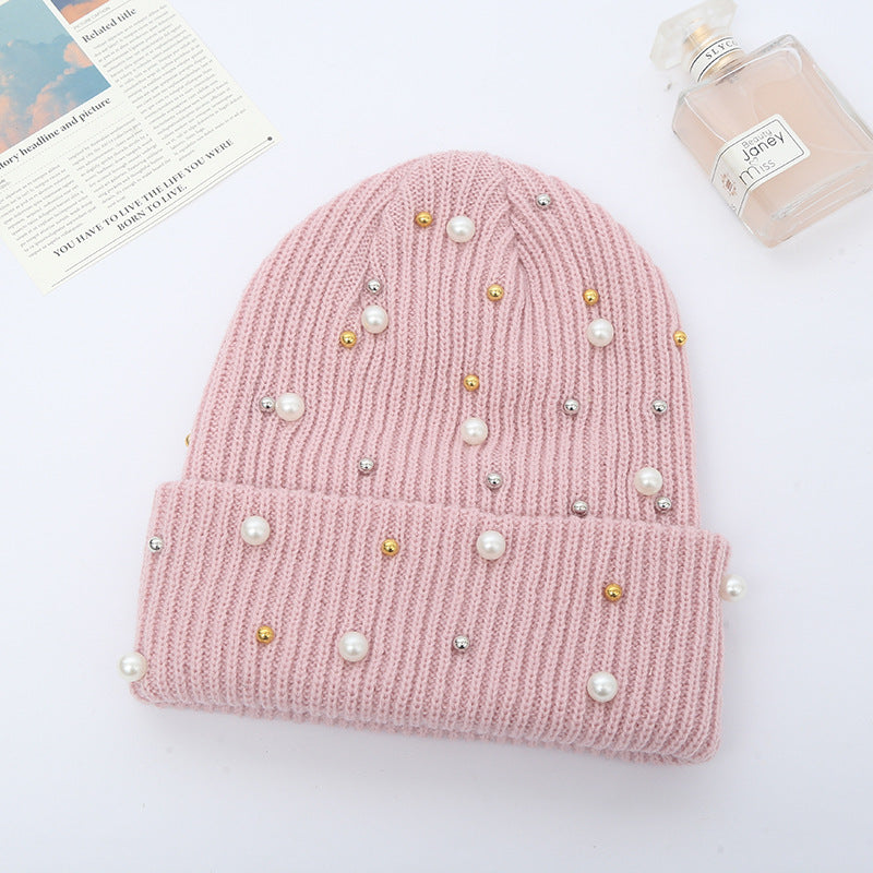 Autumn and winter Korean version wool hat cute fashion solid color knitted hat Fried Dough Twists pullover pointed hat