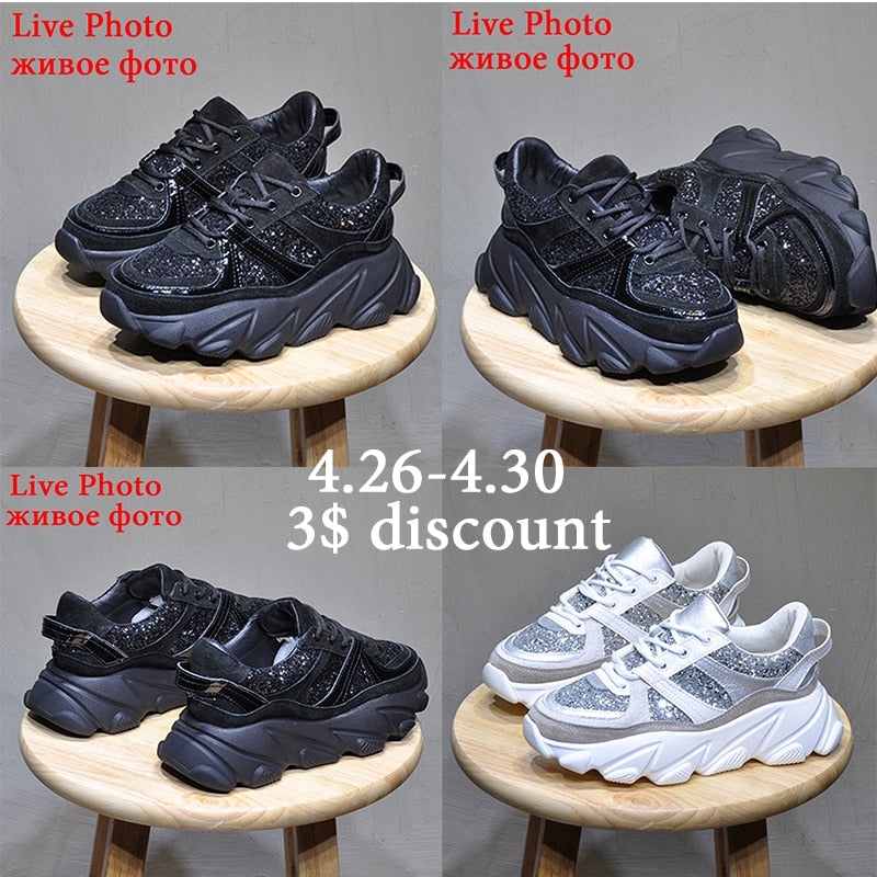 Womens Sneakers Trainers Platform Wedges Chunky Sneakers Black Sneakers Women Casual Shoes Woman Baskets chaussures femme