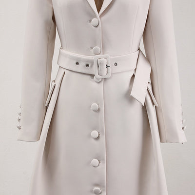 Belt and waist collection fashionable temperament single breasted solid color trench coat women's three-dimensional