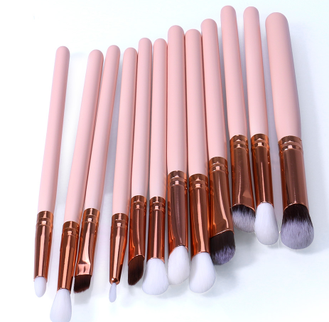 O.TWO.O 12pcs Eye Brushes Set Make up Tool Kit For Eyes Eye Liner Shader natural-synthetic hair