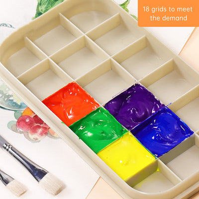 Multifunction Brush Basin Holder and Organizer Kit Paint Brush Basin with Tray Palette Lid for Oil Painting