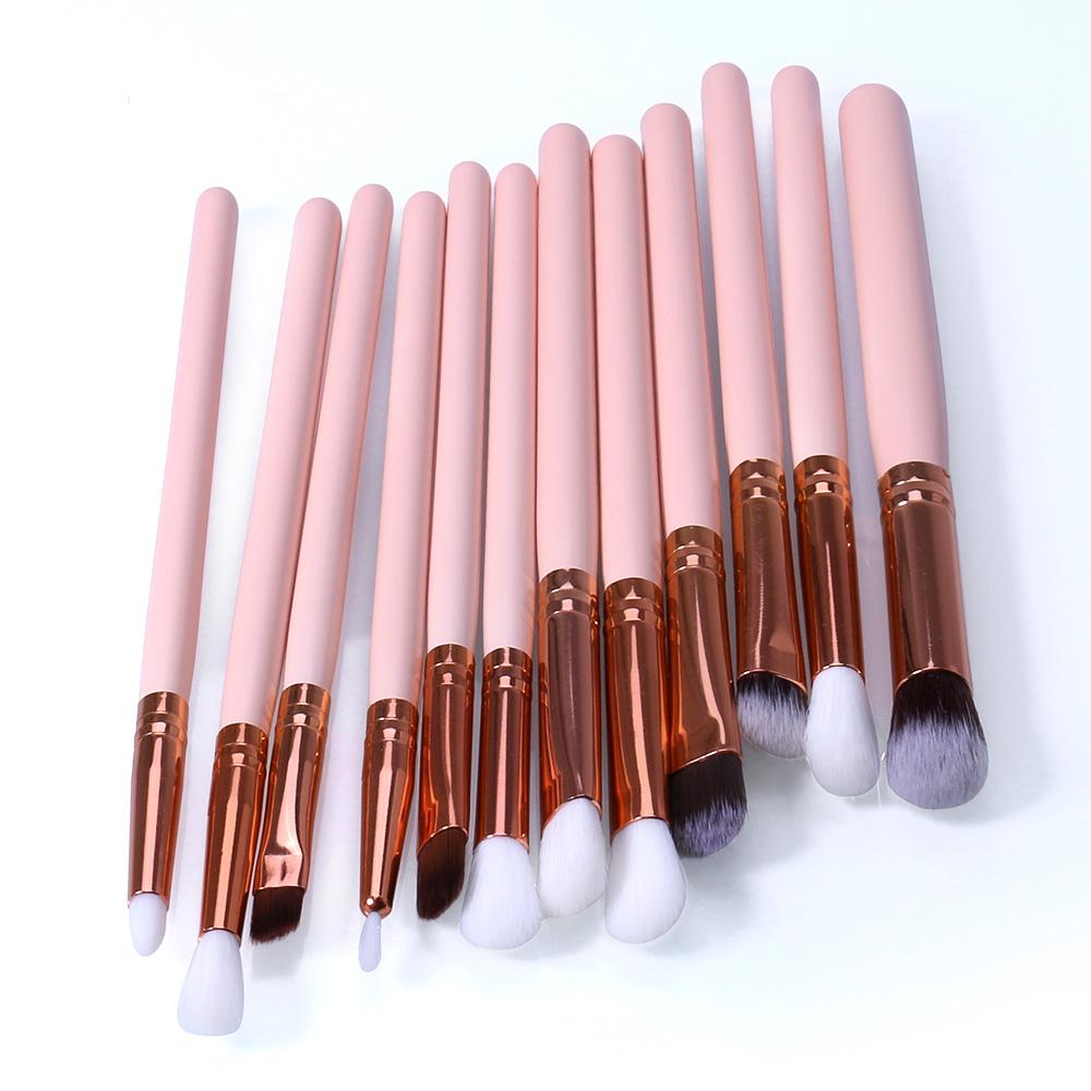 O.TWO.O 12pcs Eye Brushes Set Make up Tool Kit For Eyes Eye Liner Shader natural-synthetic hair