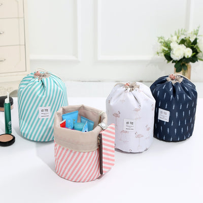 Round women makeup bag travel make up organizer Cosmetic bag female storage toiletry kit case