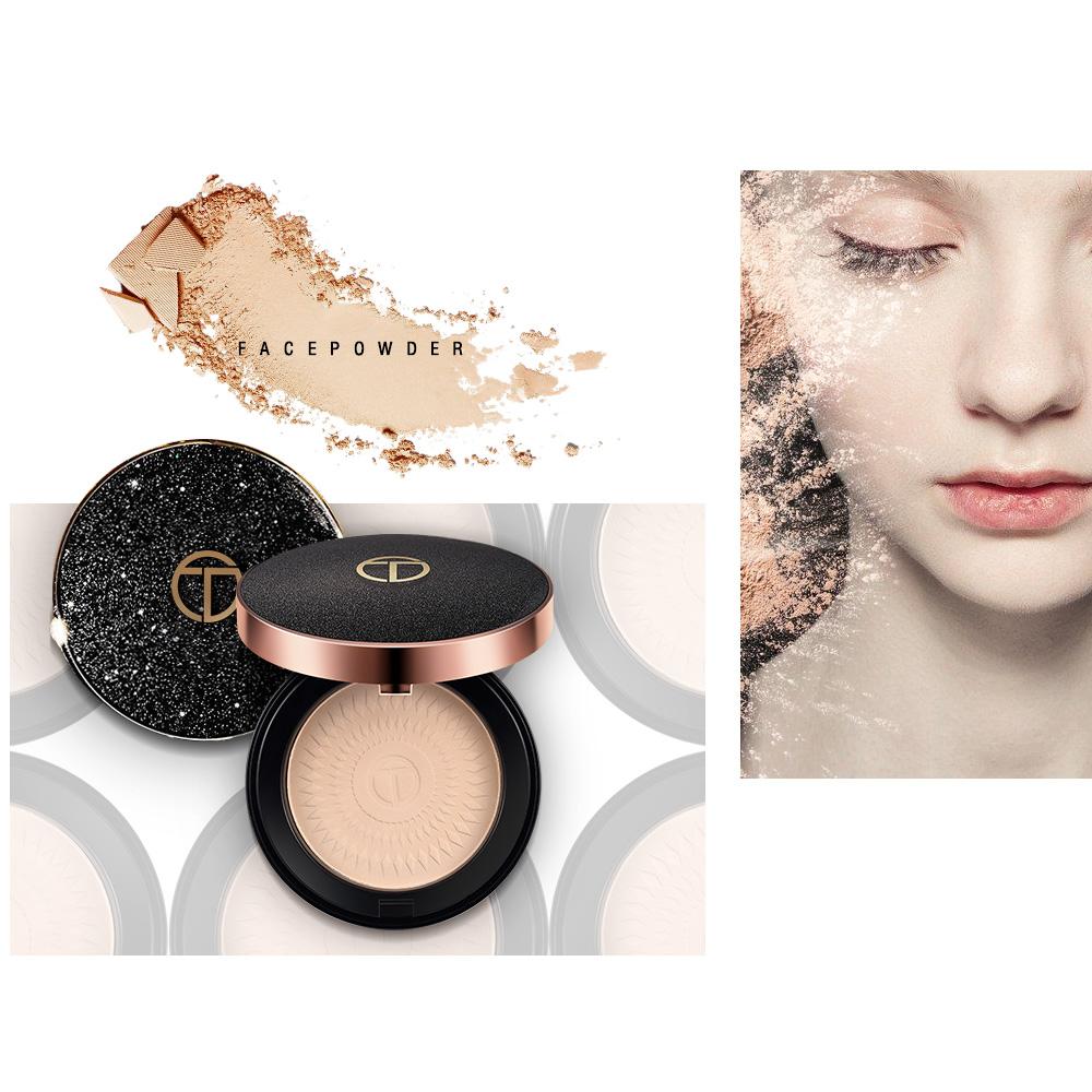 O.TWO.O Natural Make Up Face Powder Foundations Oil-control Brighten Concealer Whitening Pressed Powder With Puff