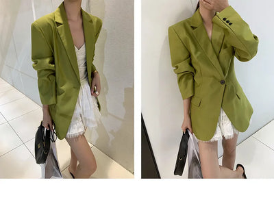 Button Up Waist Blazer Jacket For Women 2024 Spring Autumn New Trend  Long Sleeved Casual Female Tops