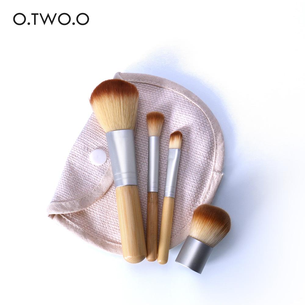 O.TWO.O 4pcs/lot Bamboo Brush Foundation Brush make-up Brushes Cosmetic Face Powder Brush Tool