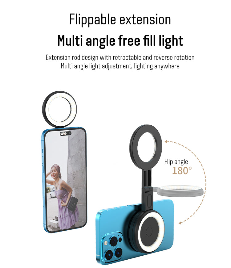 Mini Folding Magnetic Selfie Fill Light Portable Make Up Conference Lighting Selfie Ring Light