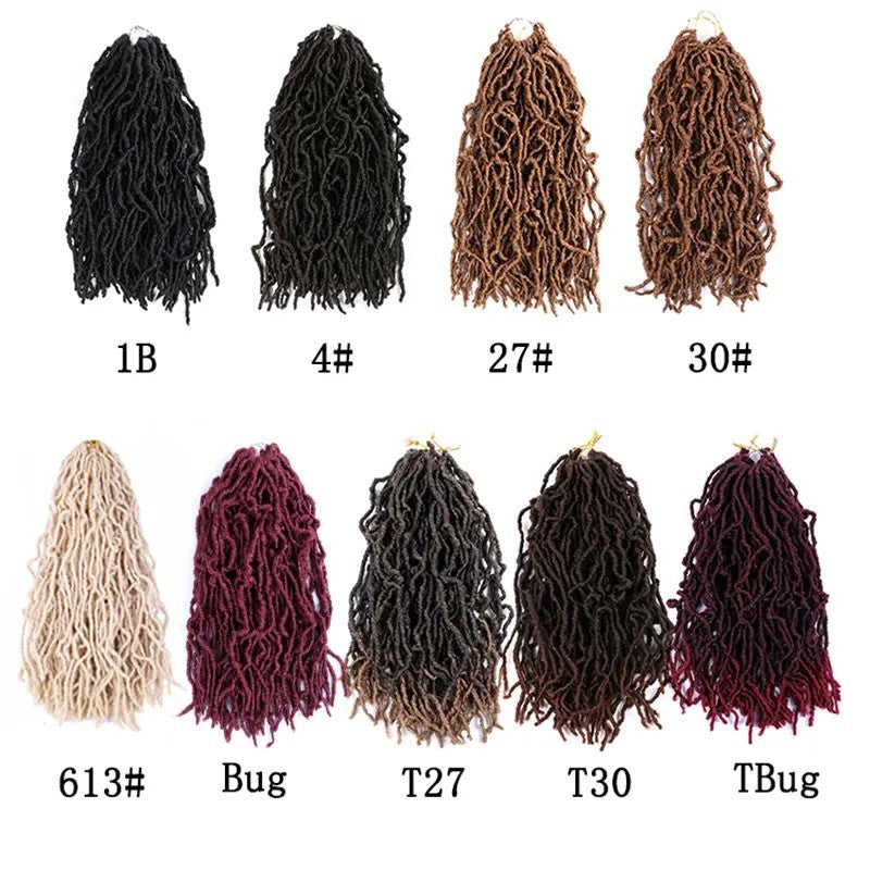 18 24 36 inch Wig Earthworm Crooked Crochet Fiber Wig NuLocs Braiding Hair Dirty Braid