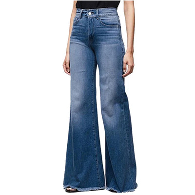 Flare Jeans Pants y2k Women Vintage Denim Ladies Jeans Women High Waist Fashion Stretch Pocket Trousers Wide Leg Jeans