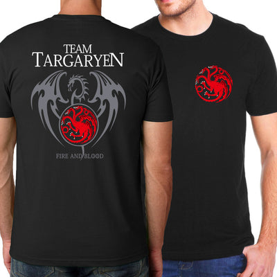 Game of Thrones Targaryen Fire & Blood T Shirt Men Fit Slim Men T-Shirts 100% Cotton Men's Sportswear T-shirts Kpop