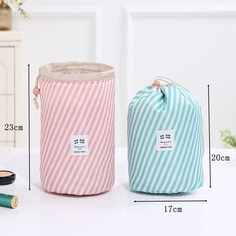 Round women makeup bag travel make up organizer Cosmetic bag female storage toiletry kit case