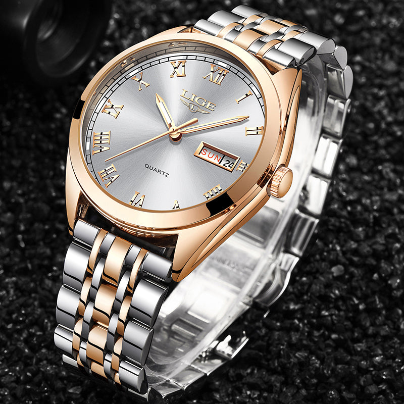 LIGE New Rose Gold Women Watch Business Quartz Watch Ladies Top Brand Luxury Female Wrist Watch Girl Clock Relogio Feminin