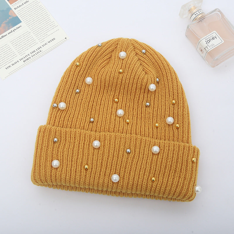 Autumn and winter Korean version wool hat cute fashion solid color knitted hat Fried Dough Twists pullover pointed hat