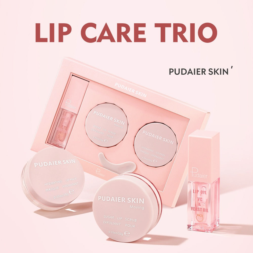 Pudaier Lip Care Set Exfoliating Lip Scrub Moisturizing Lip Mask Lip Oil Lipstick