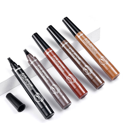 Long Lasting 5 Colors Sketch Liquid Eye Brow Pencil Waterproof Microblading Tattoo Fork Tip Eyebrow Pencil