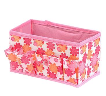 Multifunctional Folding Non Woven Make Up Desktop Cosmetic Organizer Storage Box Wardrobe Drawer Organizer for Scarfs Socks